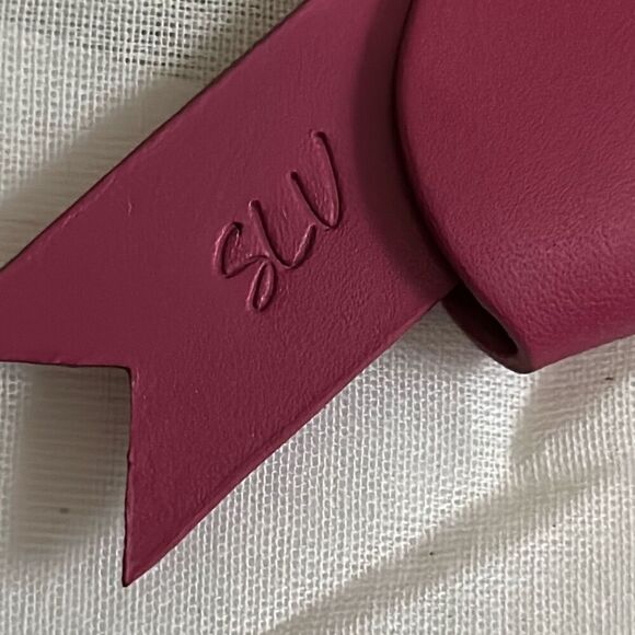 Sexy Little Vintage Handmade Pink Leather Bag Charm Whimsigoth Cute Keychain - Picture 4 of 6